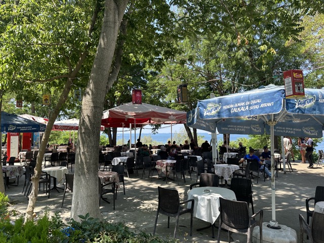 terrace with bosphorus views in moda, kadikoy istanbul