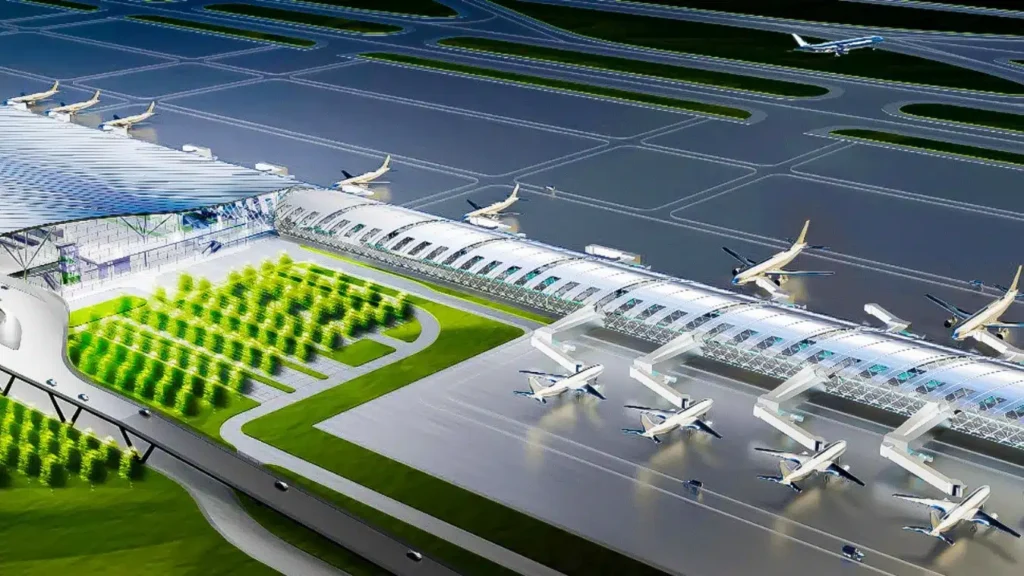 render of new international airport in Managua  to be built by China