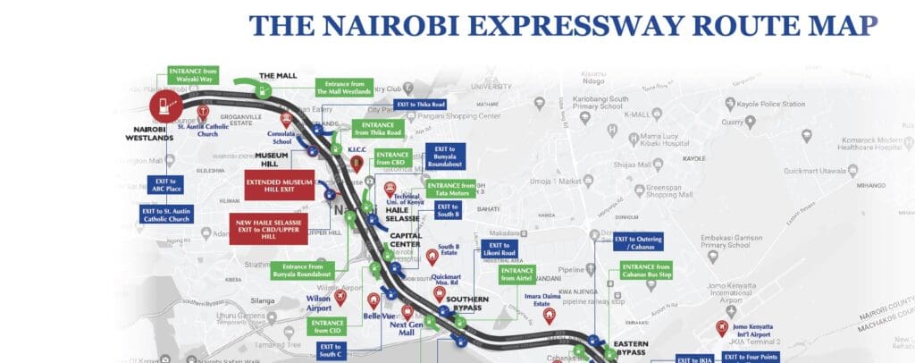 Map of Nairobi expressway