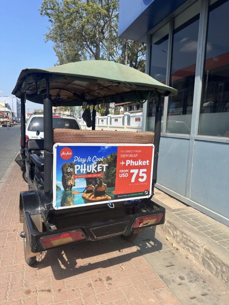 tuk tuk à Siem Reap avec la promotion Air Asia